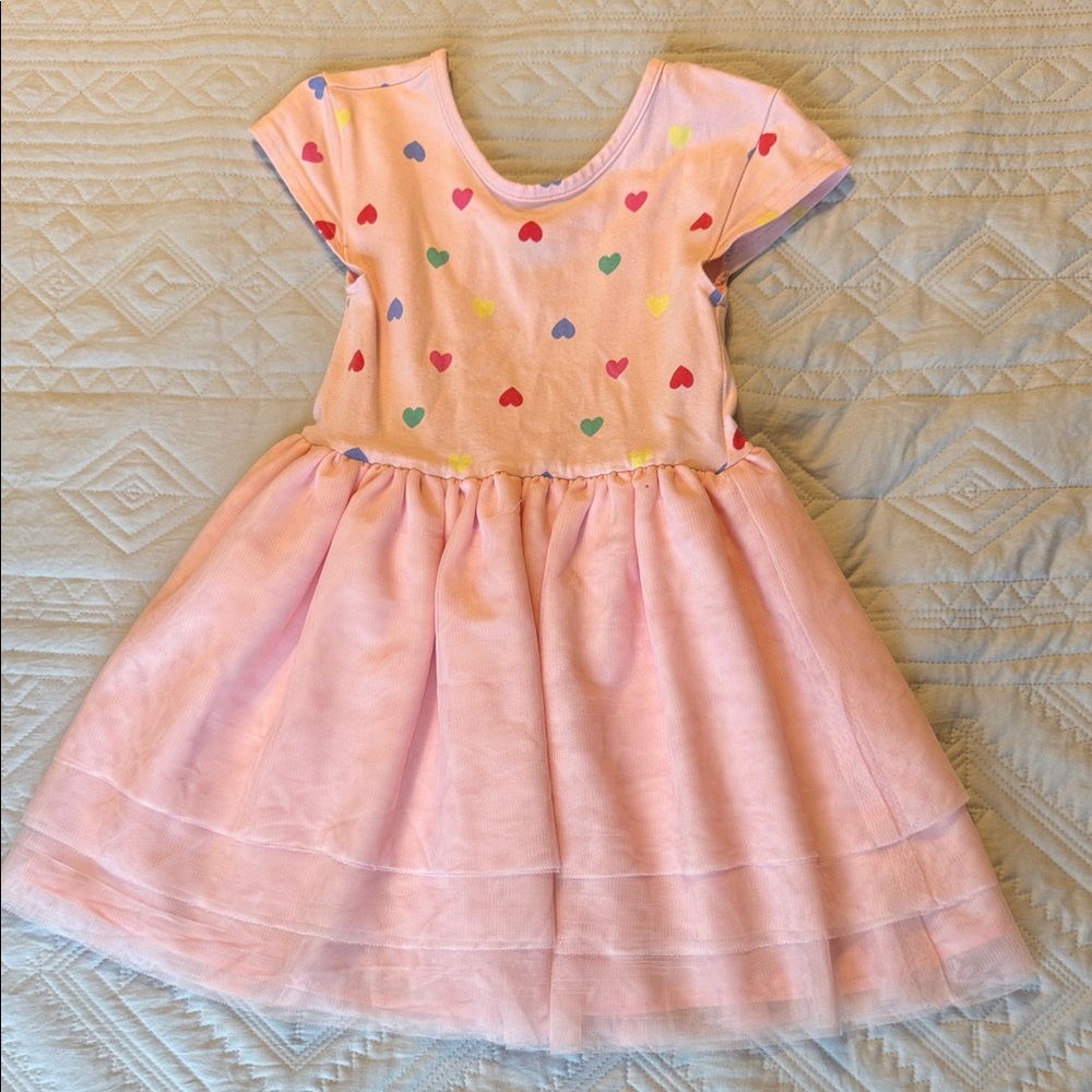 Old Navy 5T Pink Dress with Heart Print